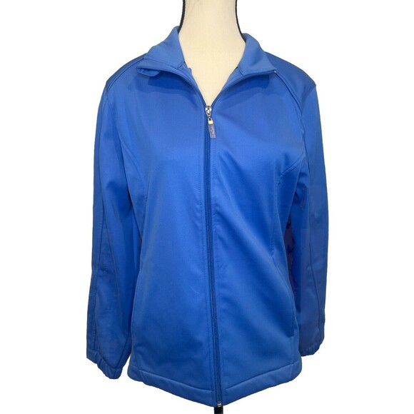 Women’s Callaway BLUE Tour Bonded Softshell Golf Jacket Full Zip Pockets Sz M - Picture 1 of 10